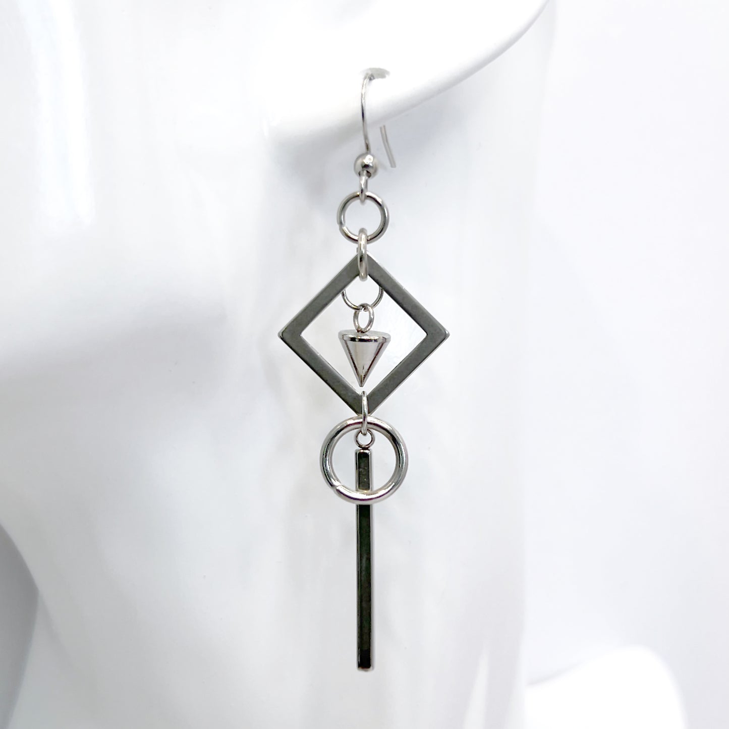 Geometric Silver Earrings