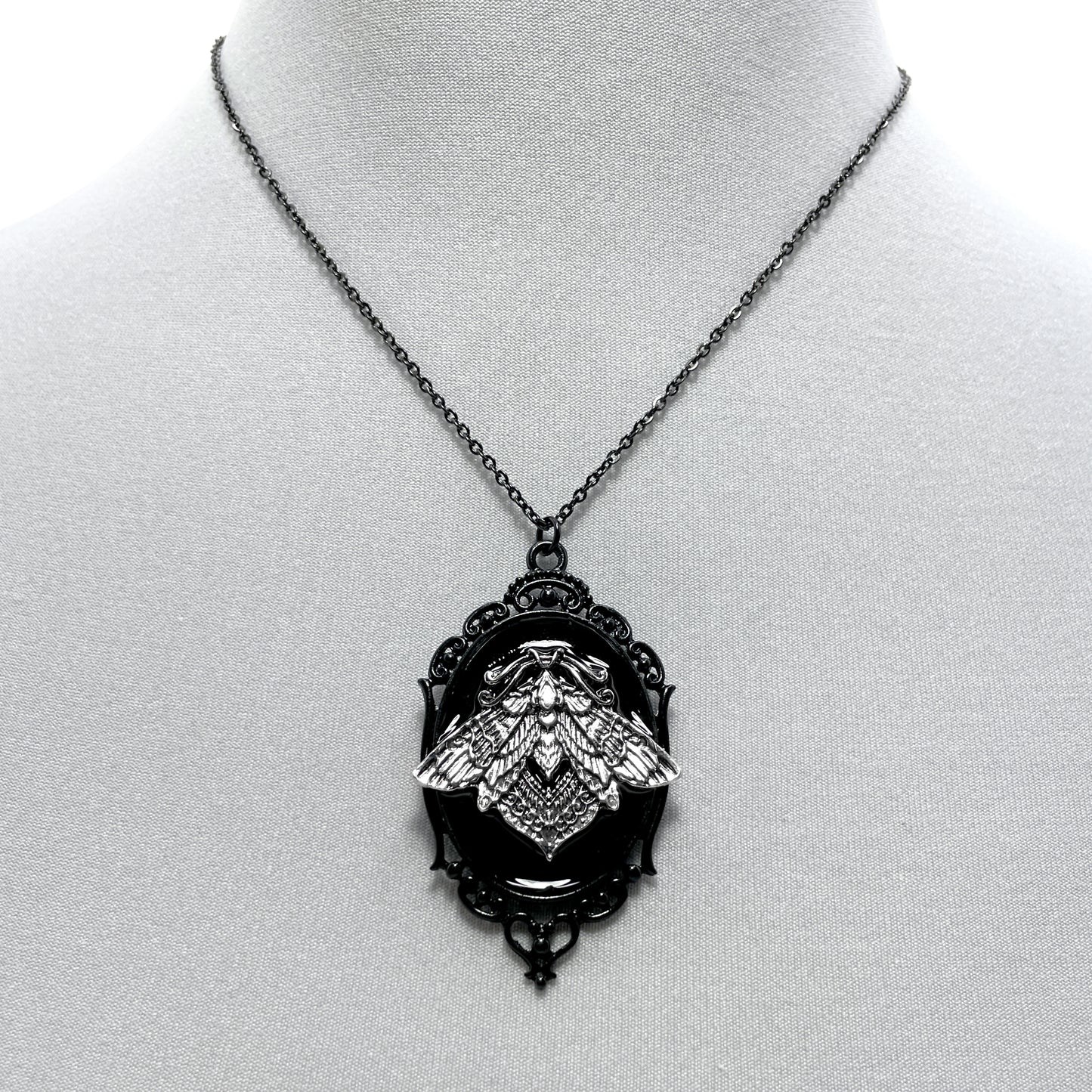 Luna Moth on Black Necklace