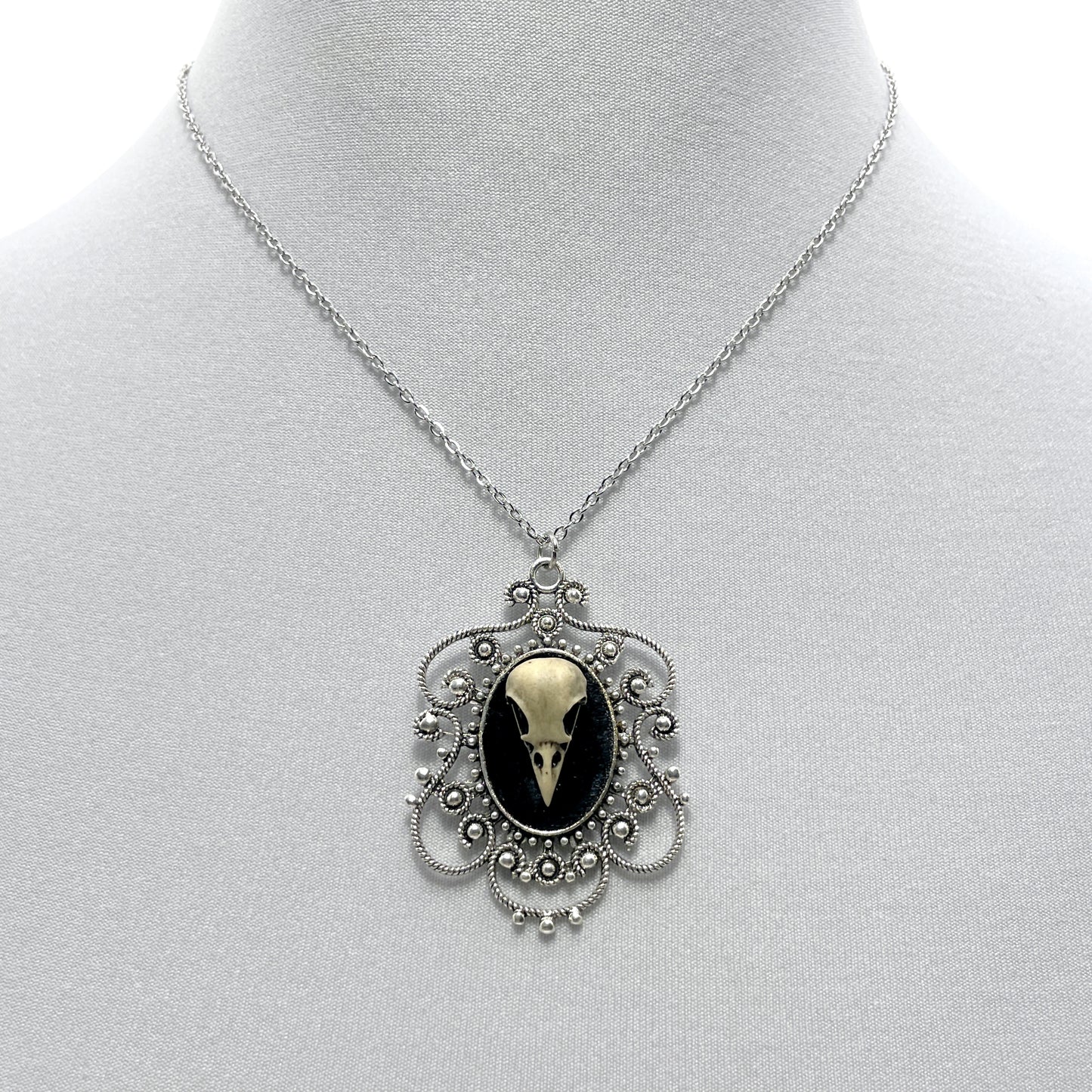 Small Resin Bird Skull Necklace