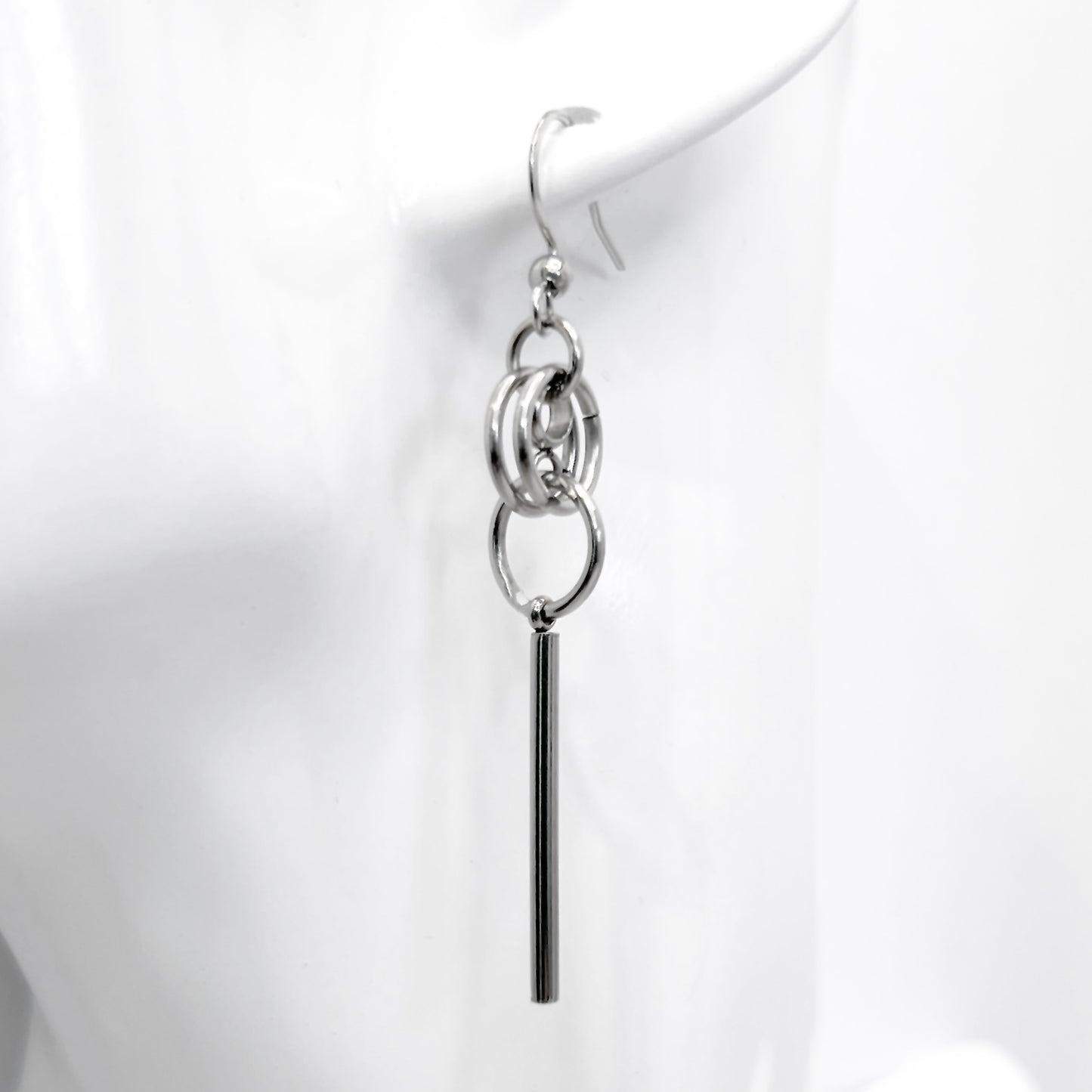Triple Circle and Bar Earrings
