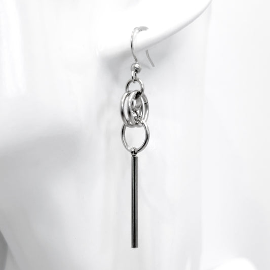 Triple Circle and Bar Earrings
