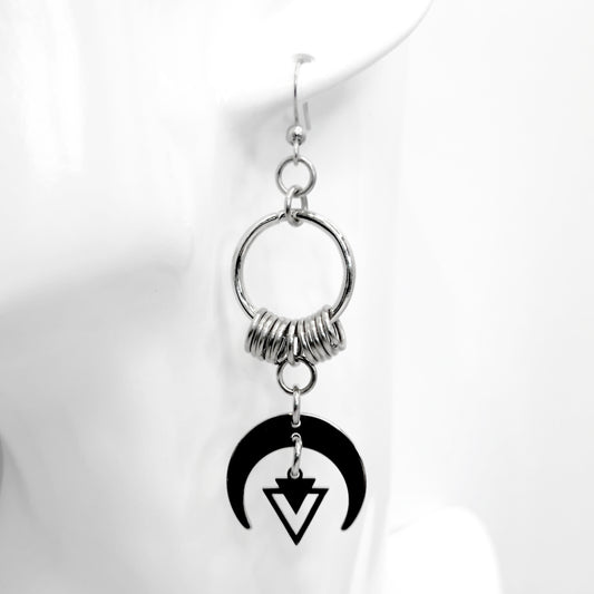 Ring and Crescent Moon Earrings