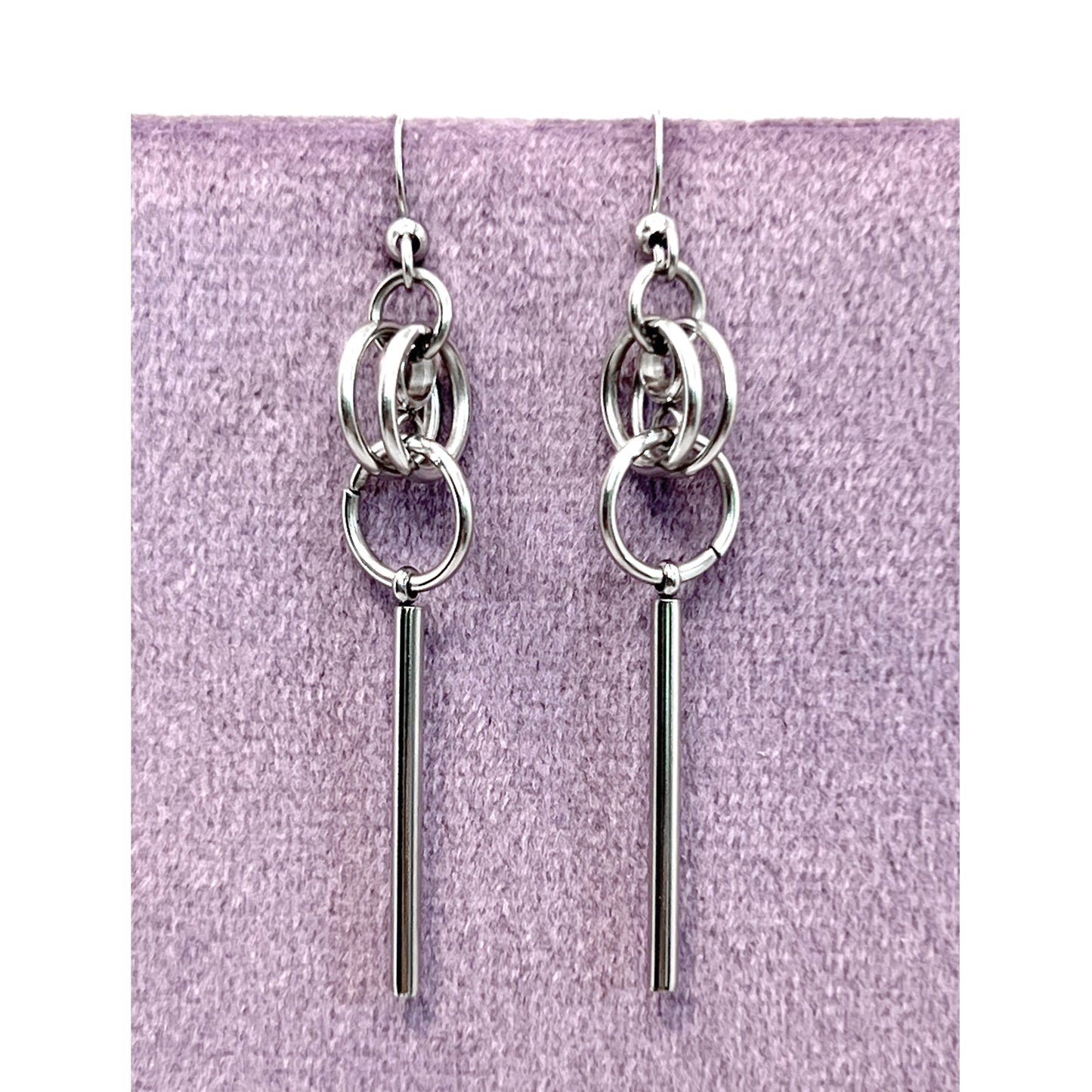 Triple Circle and Bar Earrings