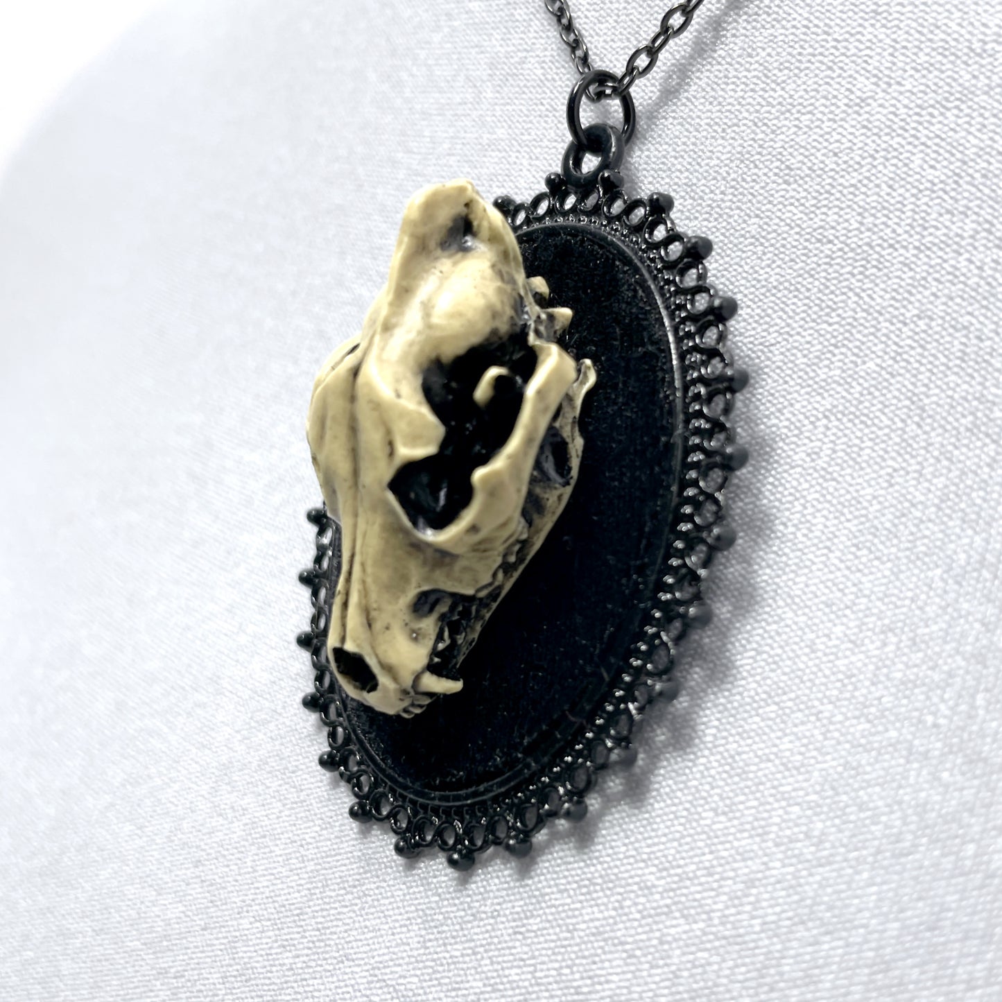 Resin Wolf Skull Necklace