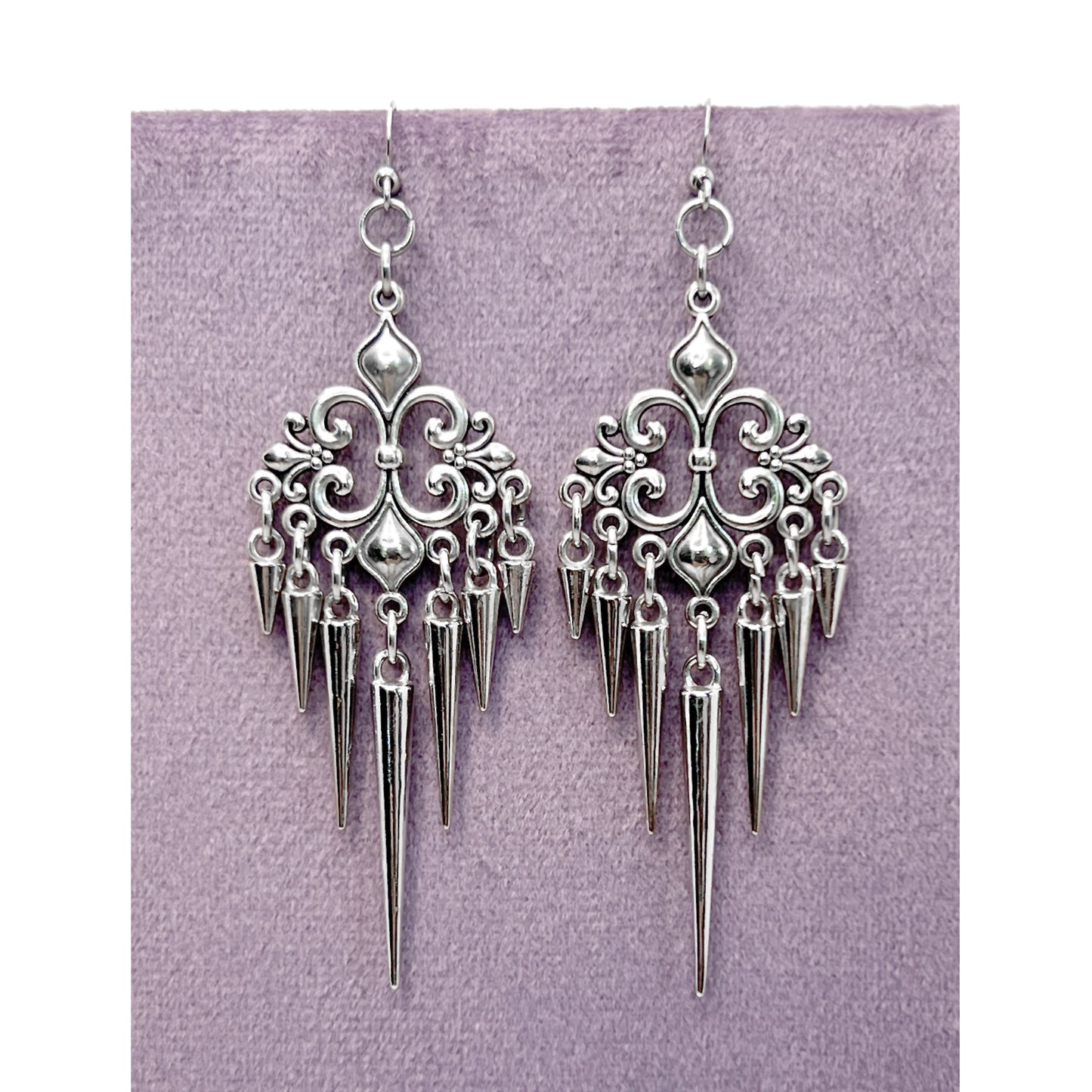 Fleur Ornament and Spikes Earrings