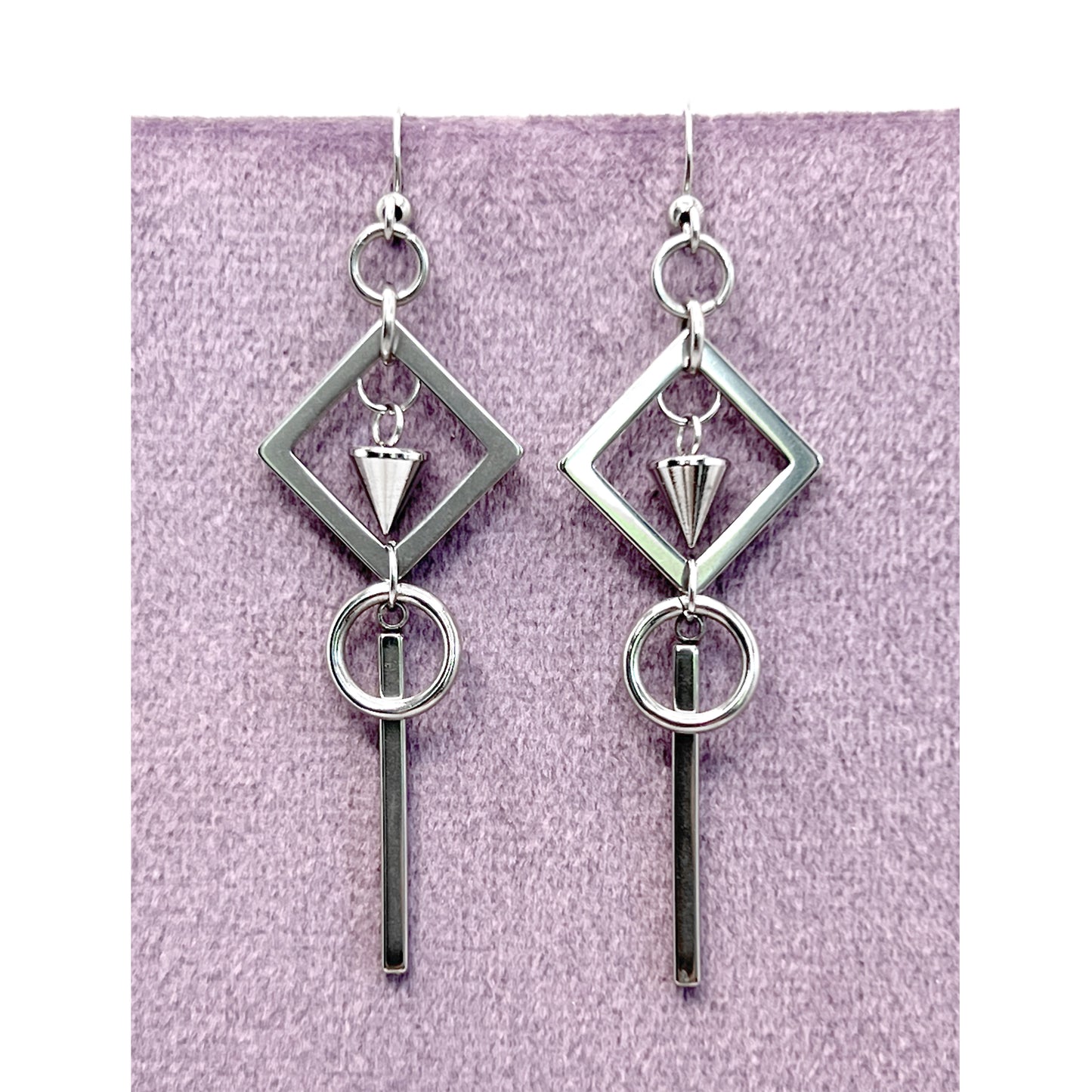 Geometric Silver Earrings