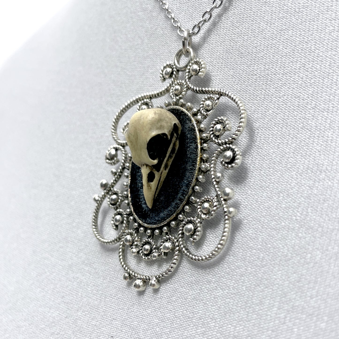 Small Resin Bird Skull Necklace