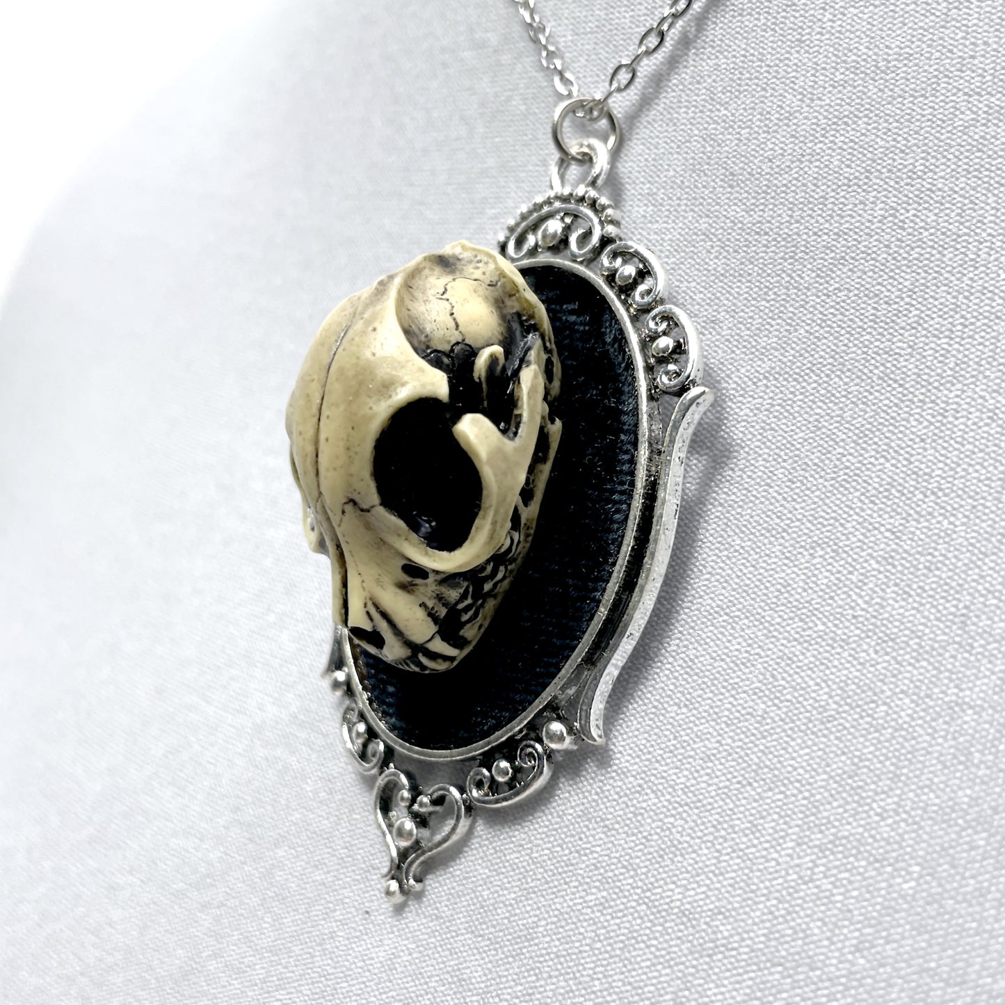 Resin Cat Skull Necklace