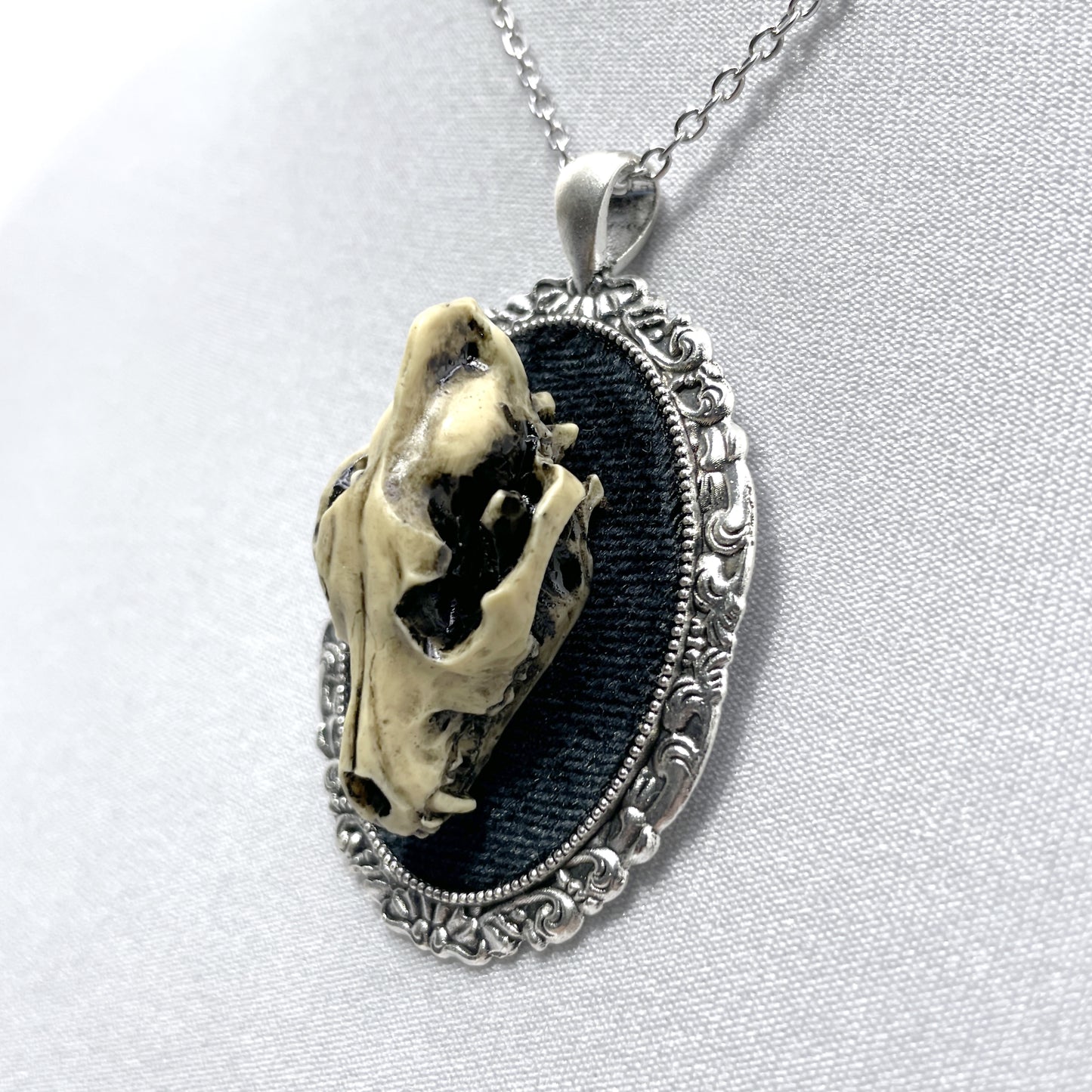 Resin Wolf Skull Necklace