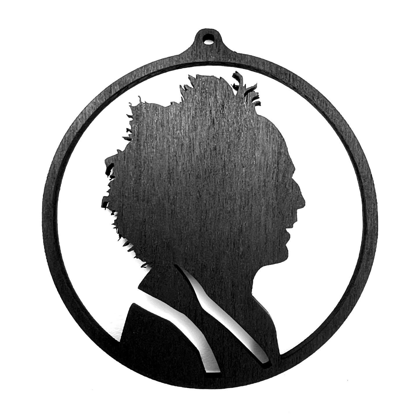 Beetlejuice Silhouette Gothic Christmas / Holiday Tree Ornament - Black Stained Wood