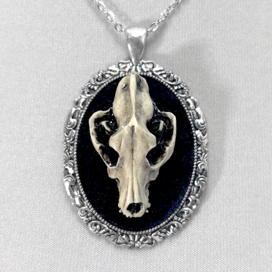 Resin Wolf Skull Necklace