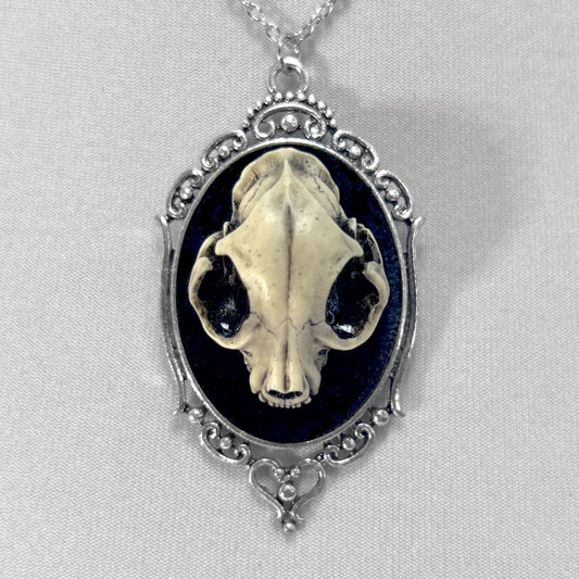 Resin Cat Skull Necklace