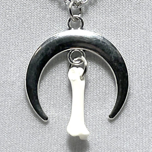 Silver Crescent Moon and Tiny Bone