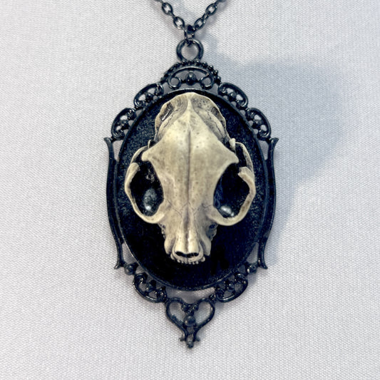 Resin Cat Skull Necklace