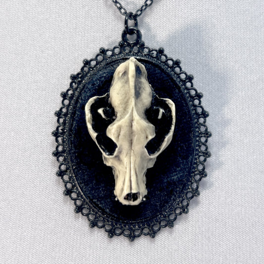 Resin Wolf Skull Necklace